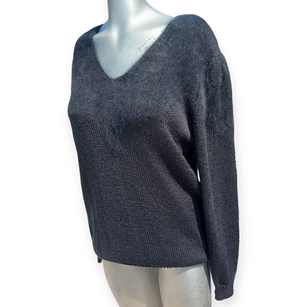Women's Black V-Neck Sweater - Cozy Classic